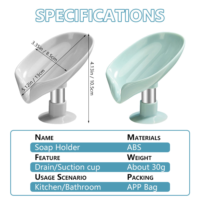 Soap Holder Drain Water Soap Dish Leaf Shape Soap Box