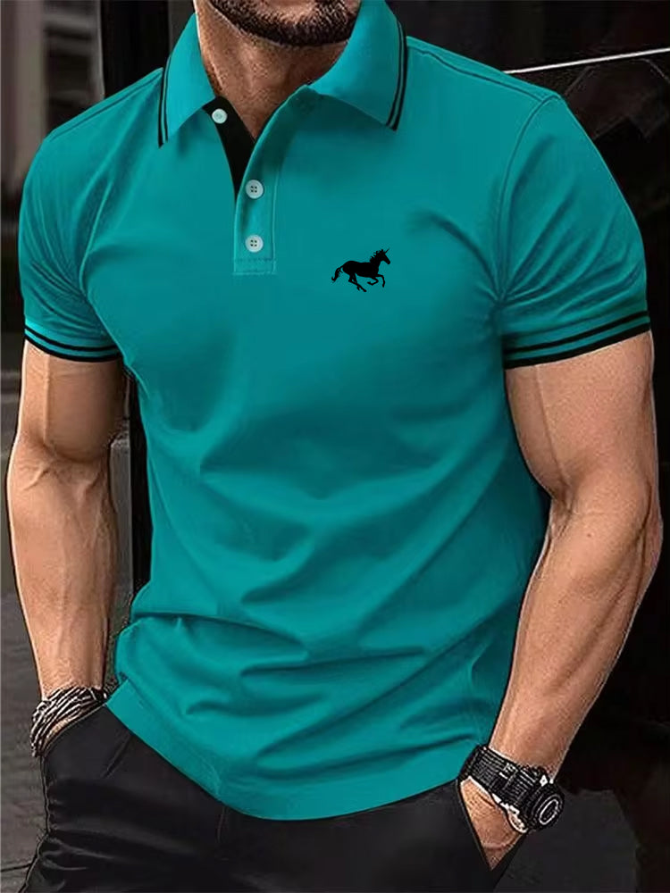 New Men's T-shirt Classic Short sleeved Polo Shirt Summer Top