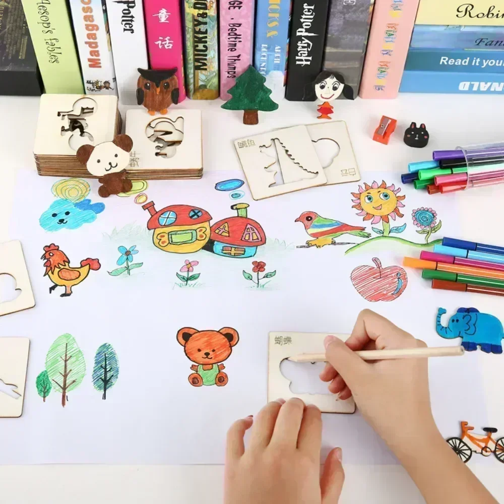 20pcs Kids Wooden Drawing Toys