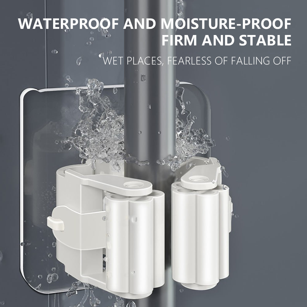 Mop Holder Self-adhesive Broom Stand Wall Mounted