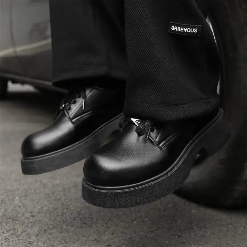 Versatile British Business Casual Men's Shoes with Thick Sole