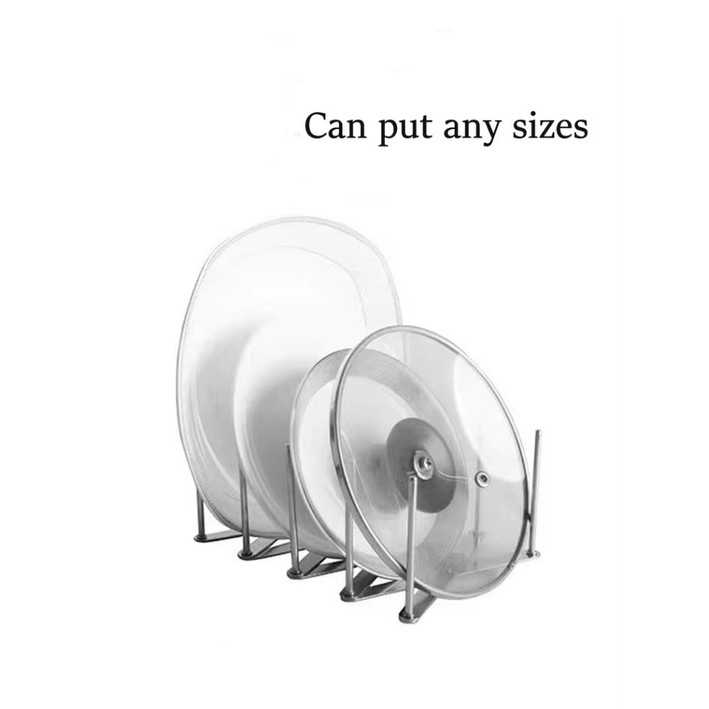 Stainless Steel Bowl Dish Organizer Pot Lid Rack Pan Retractable Foldable