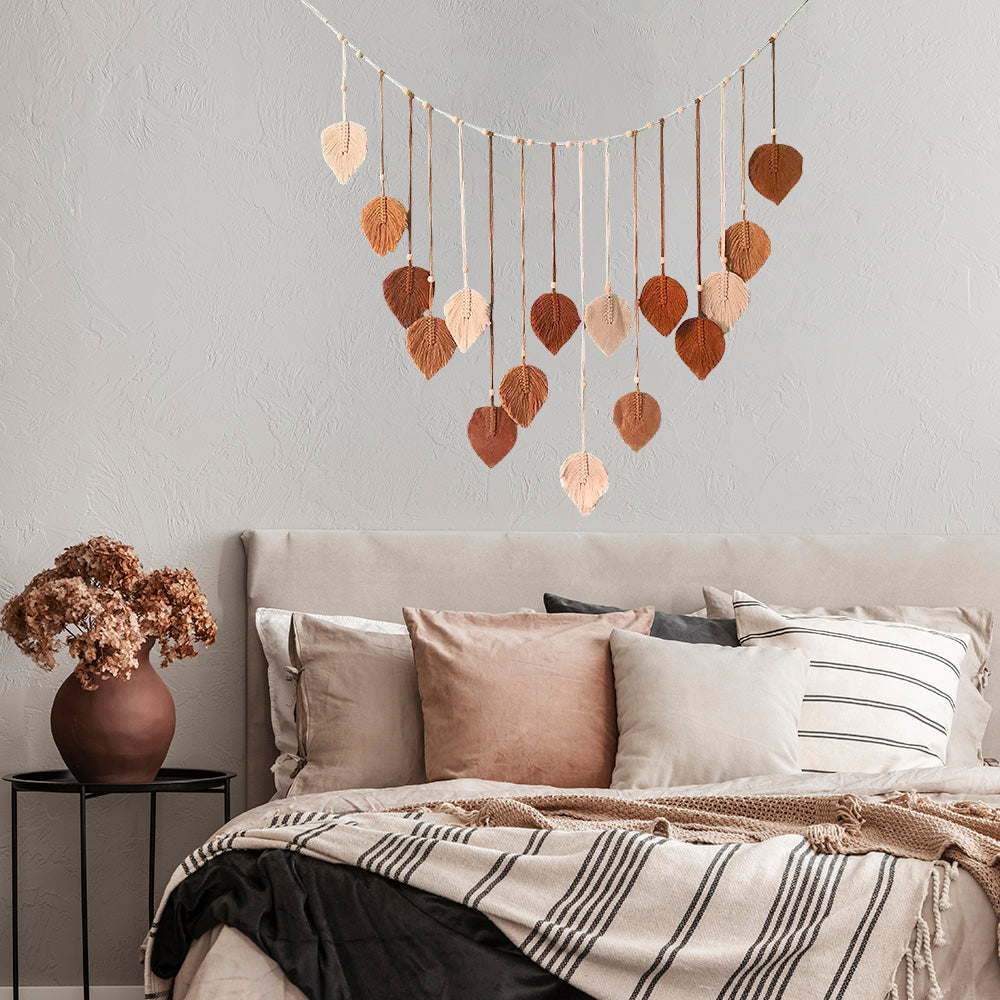 Boho Home Decoration, Macrame Tapestry Macrame Leaf