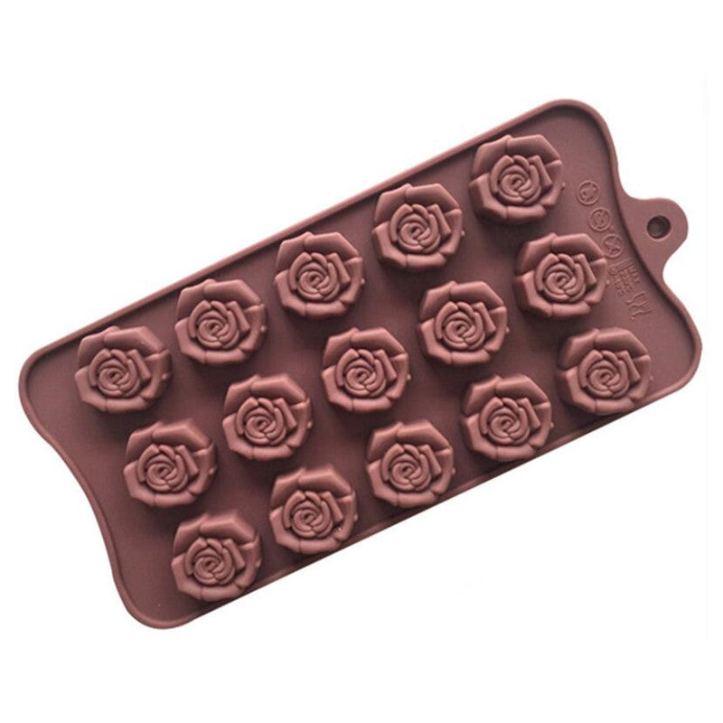 Coffee Chocolate Mould 15 Cavity Silicone Flower Rose