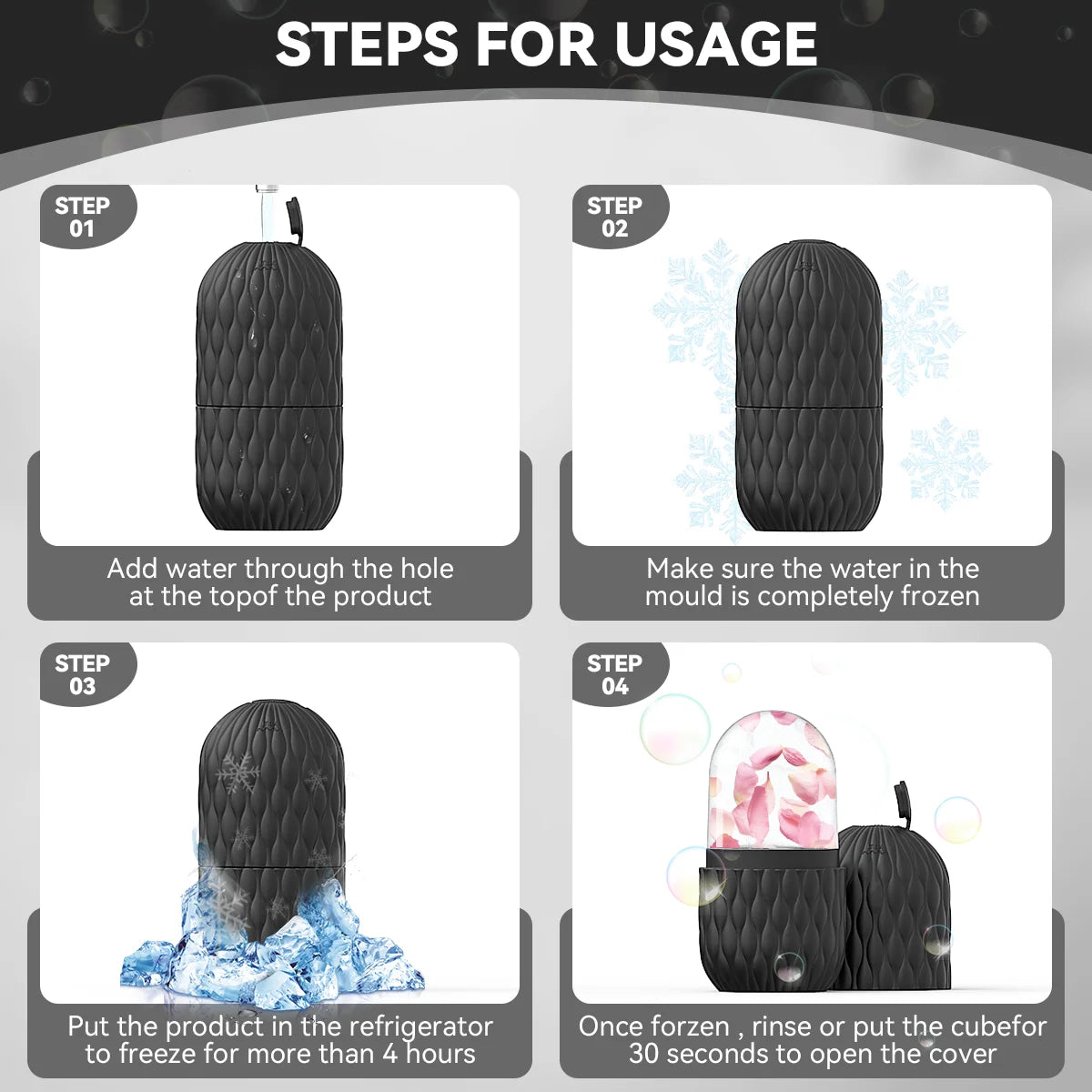 Ice Face Roller, Reusable Silicone Mold