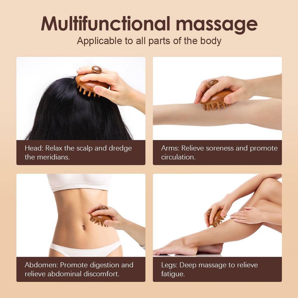 Multi-Functional Wood Therapy Massage Comb