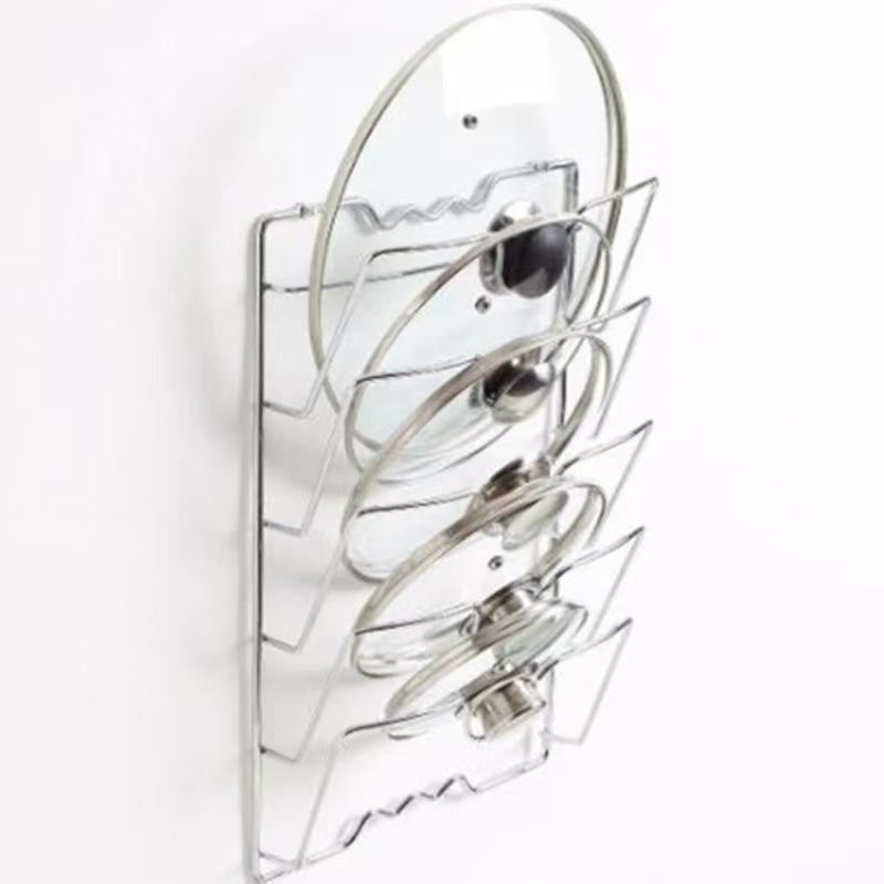 Kitchen Organizer Rack Wall Hanging Pot Cover Rack Five-Layer