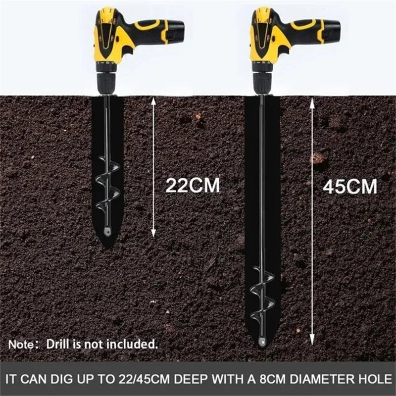 Planter Auger Spiral Drill Bit Flower Planter Earth Planting Hole Cutter
