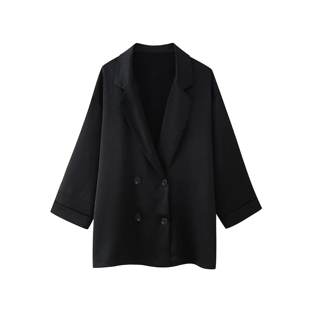 Women's Double-Breasted Loose Blazer Coat  set