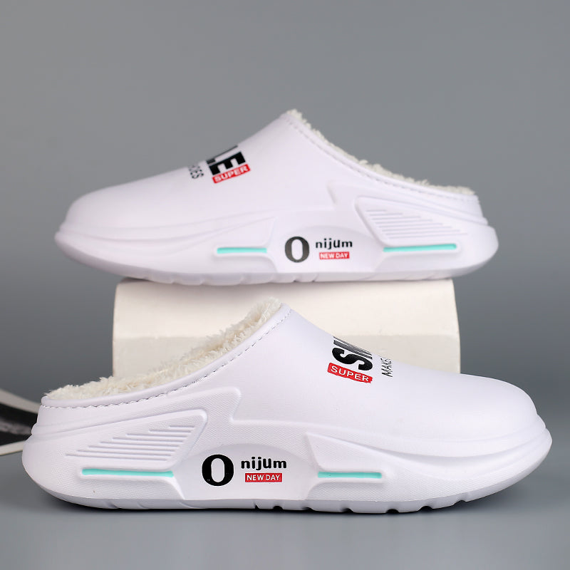 New Winter Men Warm Slippers Cotton Slippers Outdoor