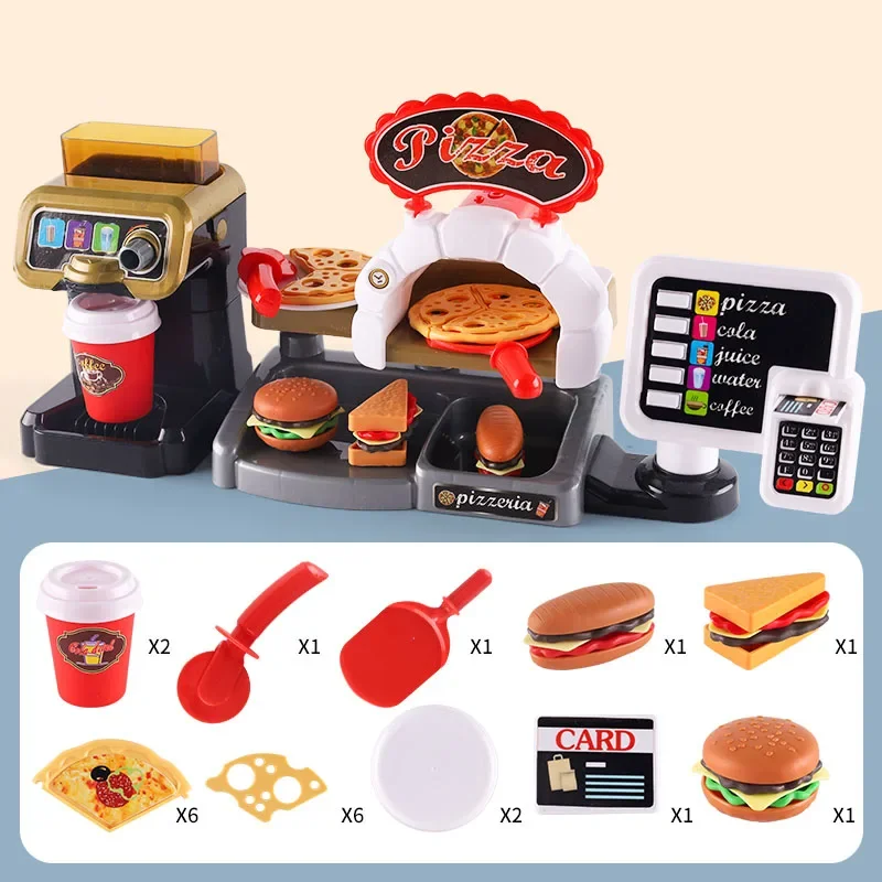 Kid Play House Game Kitchen Fast Food Restaurant