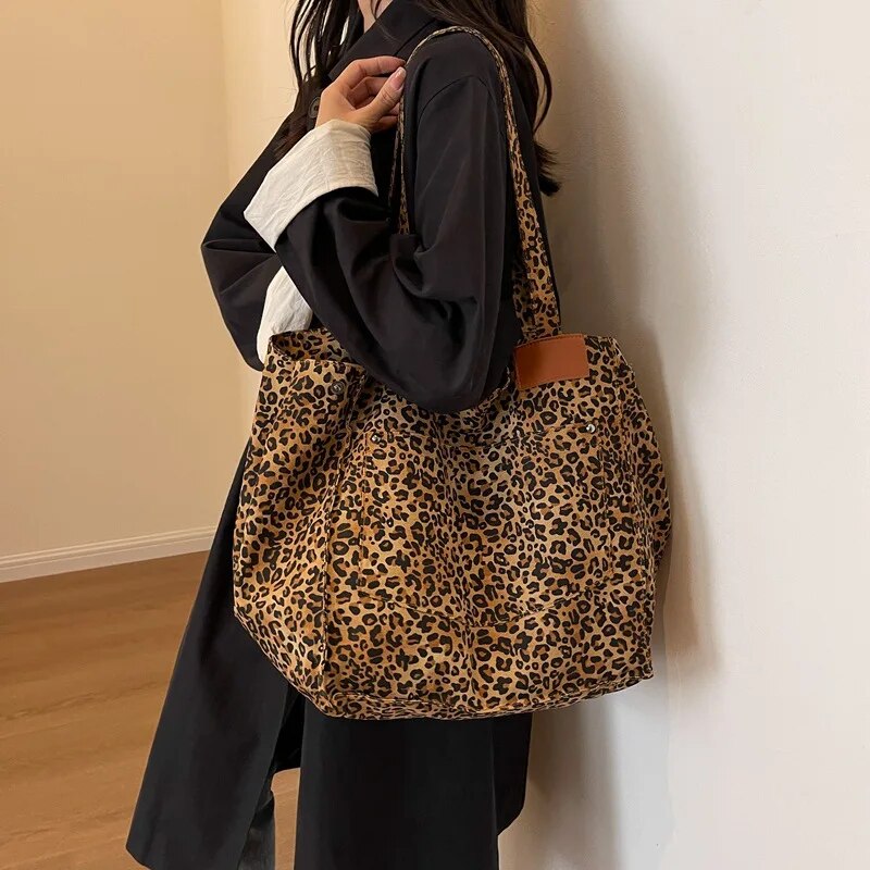 Leopard Pattern Tote Bag Vintage
