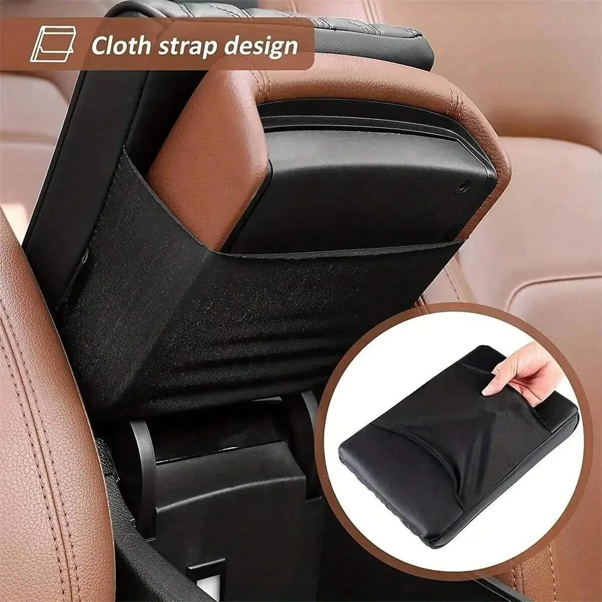 Wave Embroider PU Leather Car Armrest