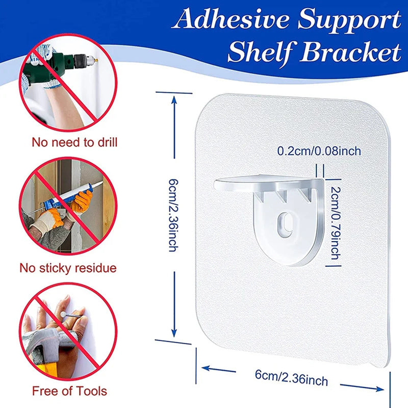 Shelf bracket adhesive nail self-adhesive wardrobe