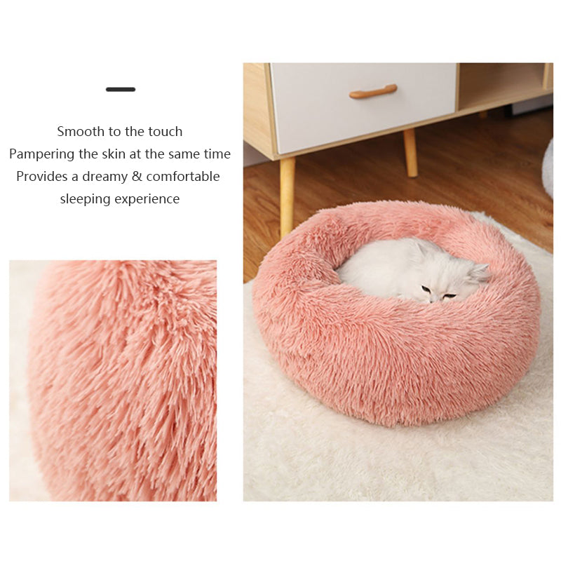 40-70cm Home Plush Pet Nest Super Soft Warm Detachable and Washable Round Pet Bed
