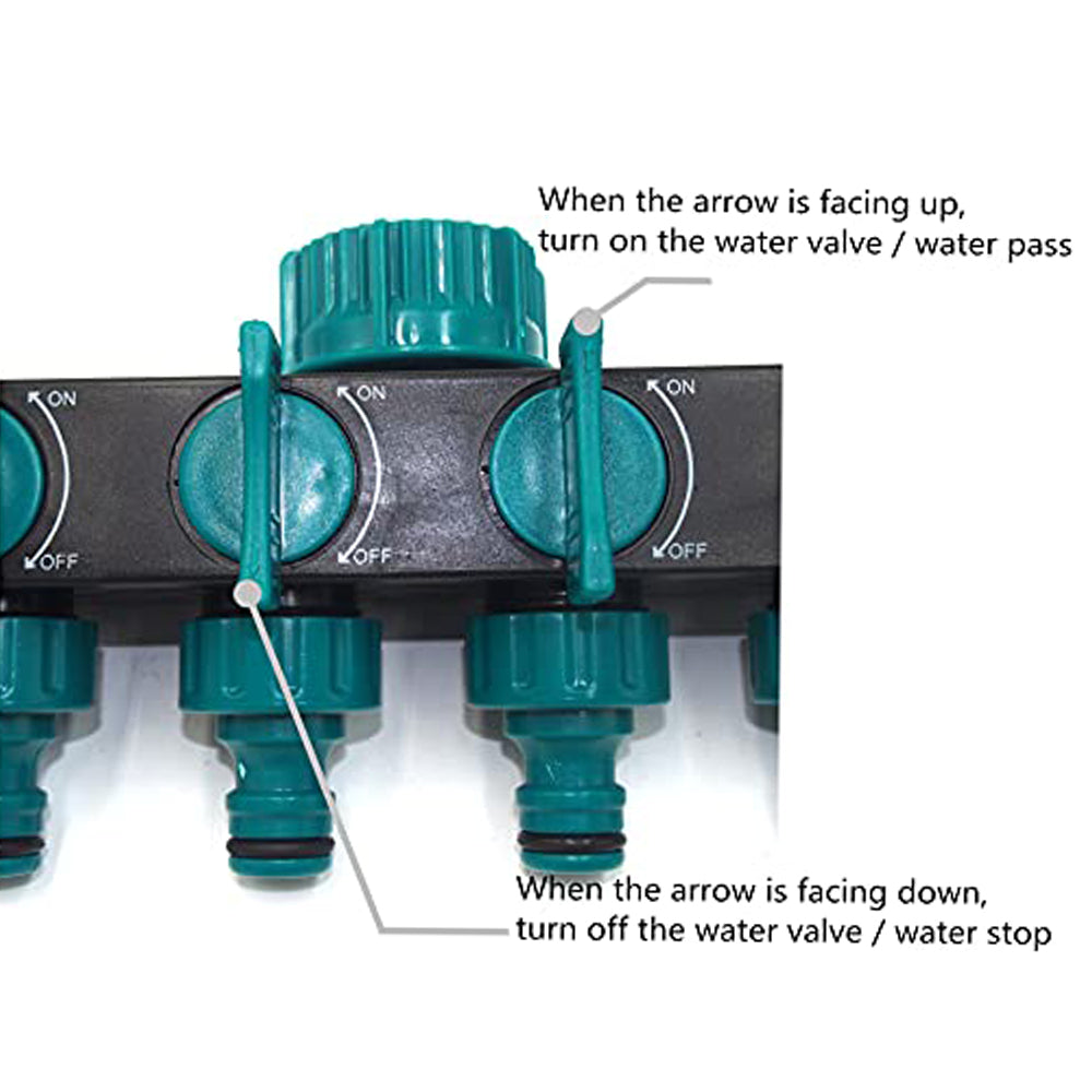 4-Way Water Splitters 1" to 3/4" to 1/2" Thread European Standard Thread