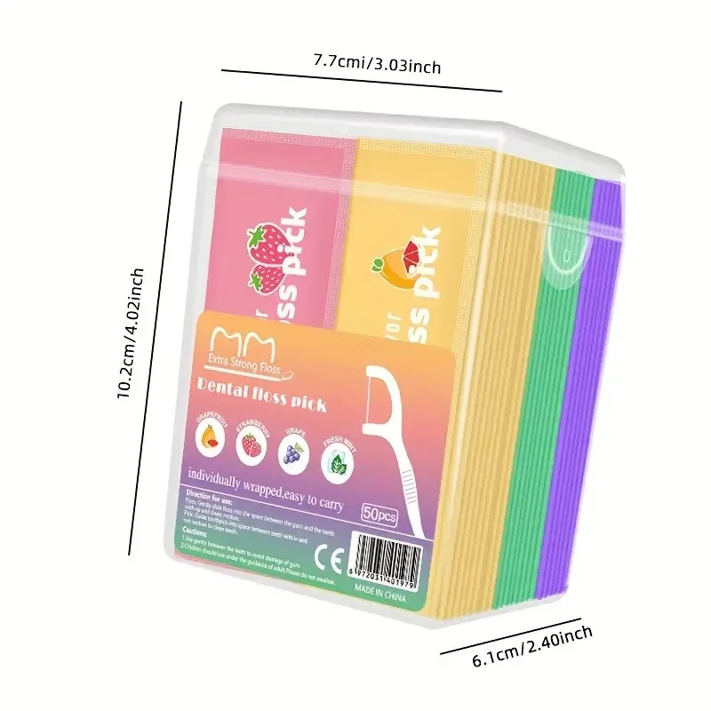50pcs Fruit-Flavored Dental Flosser Picks