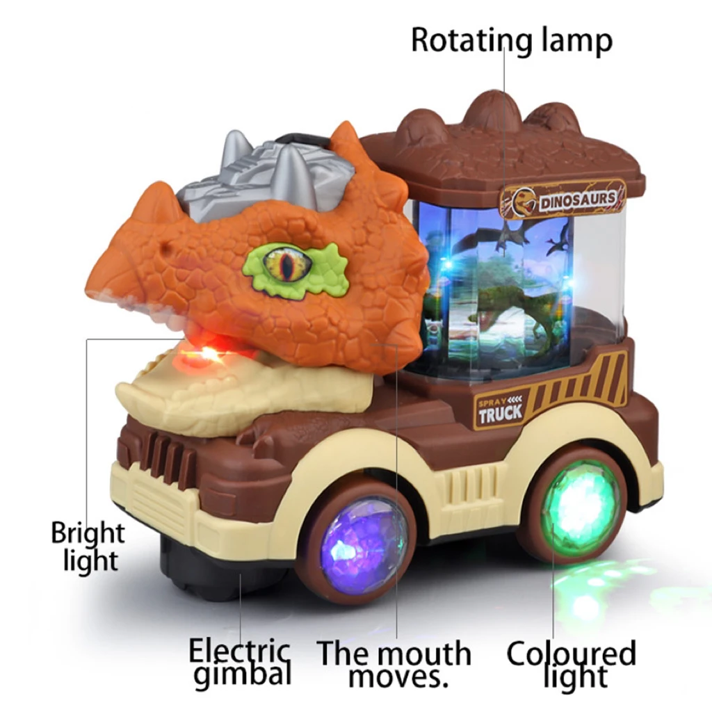 Dinosaur Electric Toy Car With Lights And Music Triceratops Tyrannosaurus Rex Toy