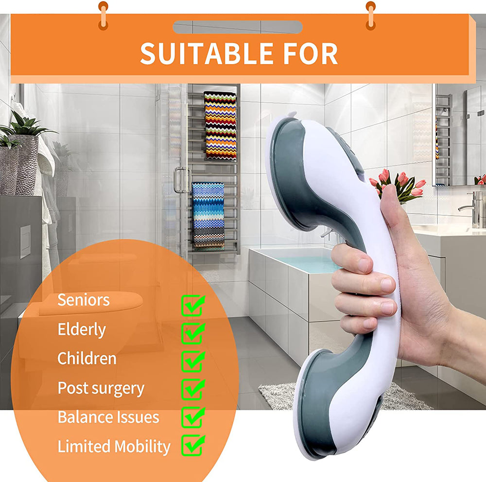 New Shower Handle Grab Bars Ultra Grip Dual Locking Safety Suction Cups