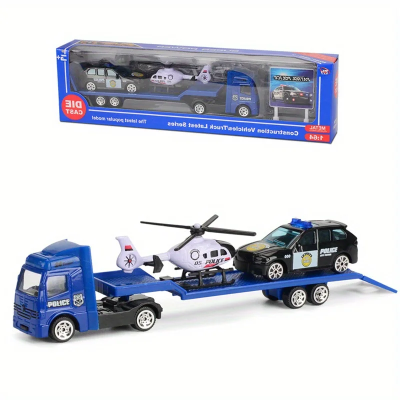 Play Vehicles Set Toy Construction Police Car