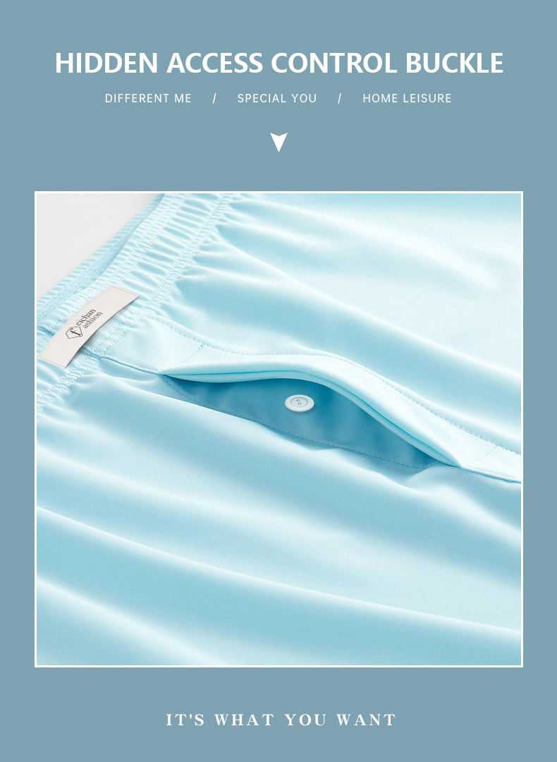 Men's Ice Silk Beach Pants Soft, Comfortable, Breathable, Multifunctional Men's Shorts