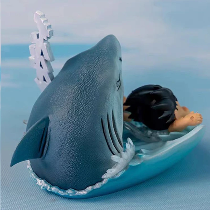 Anime Dragon Ball Action Figurine Krillin and Kid Gohan Shark Attack