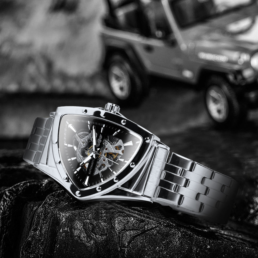 Military Triangle Skeleton Automatic Watch for Men