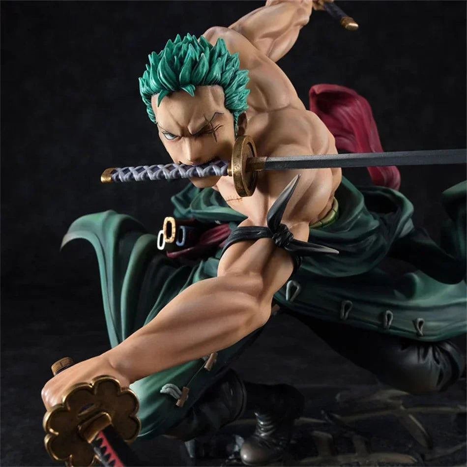 Hot One Piece 10cm Anime Figure GK Roronoa Zoro Three-blade
