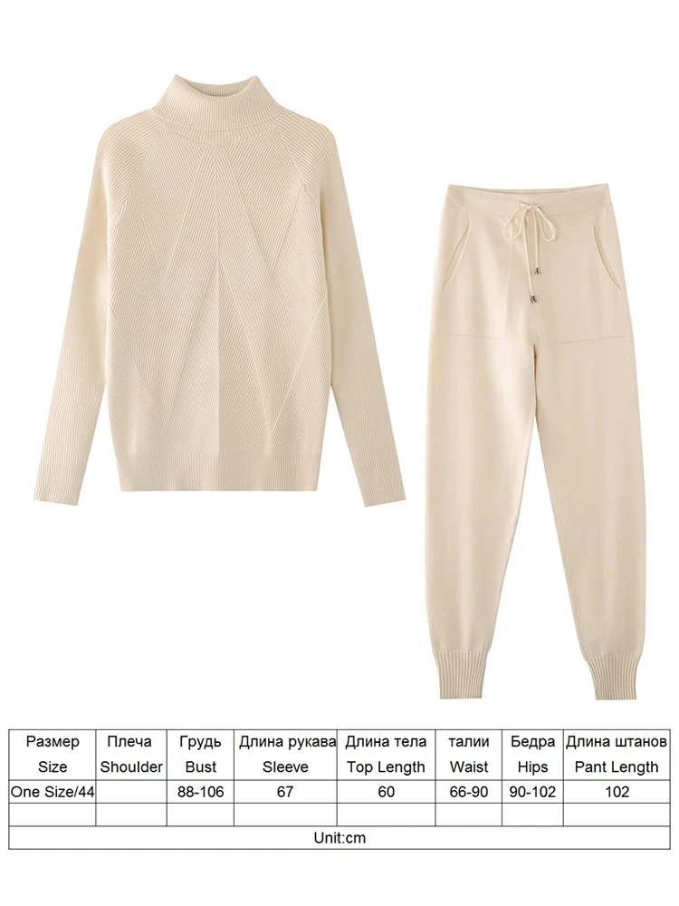 Autumn Winter Women's tracksuit Solid Color Striped