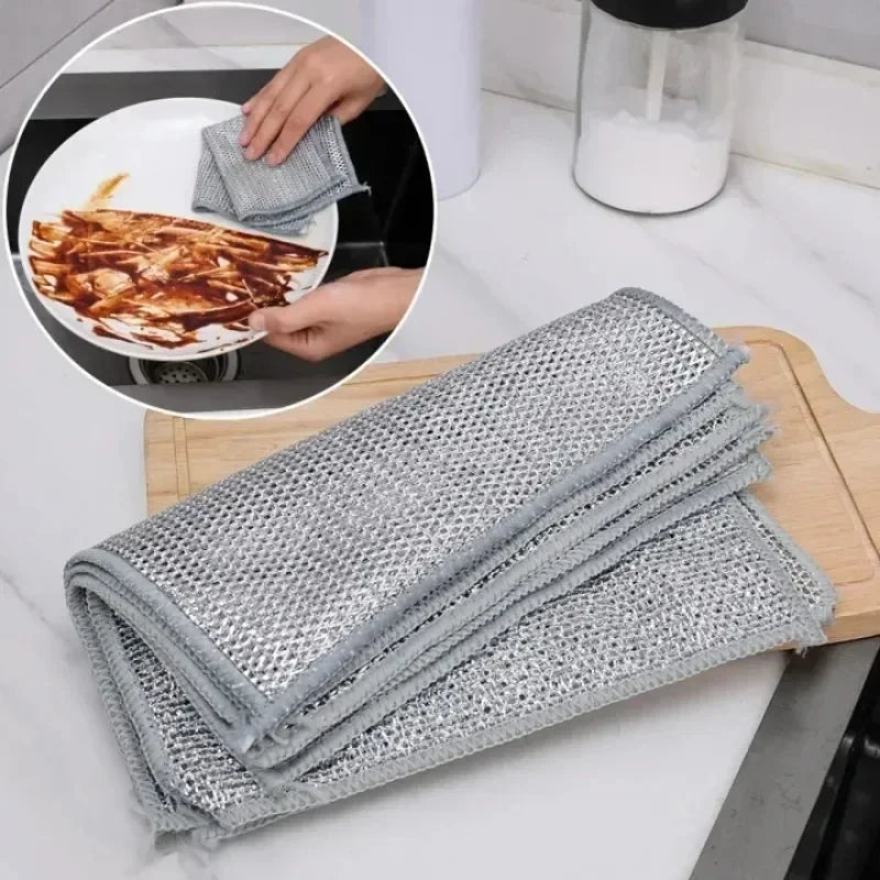 Magic Cleaning Cloth Thickened Double -sided Metal Steel Wire Rags