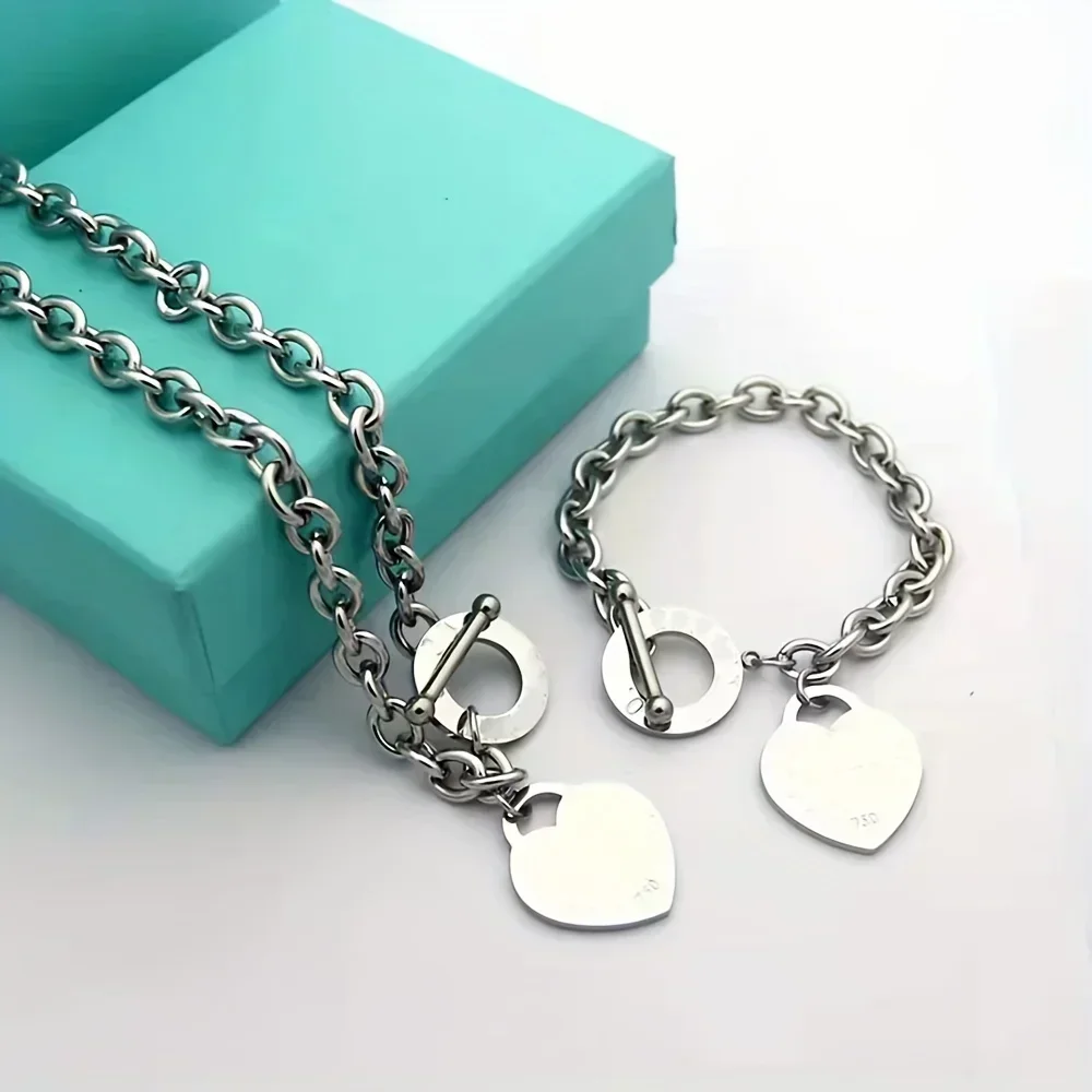 Stainless Steel Bracelet With Heart Pendant