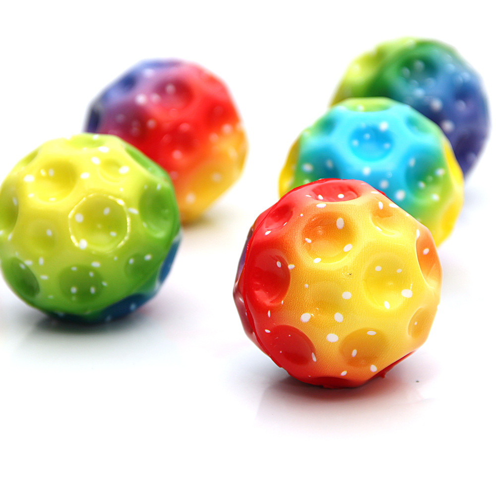 2Pcs Colorful Perforated Soft Anti-Gravity Rubber Bouncy Ball