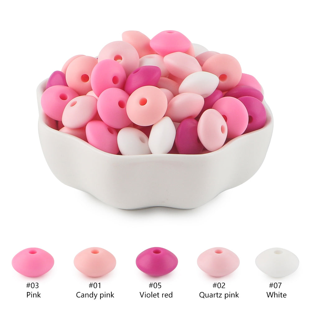 20Pcs/lot 12mm Lentil Silicone Beads