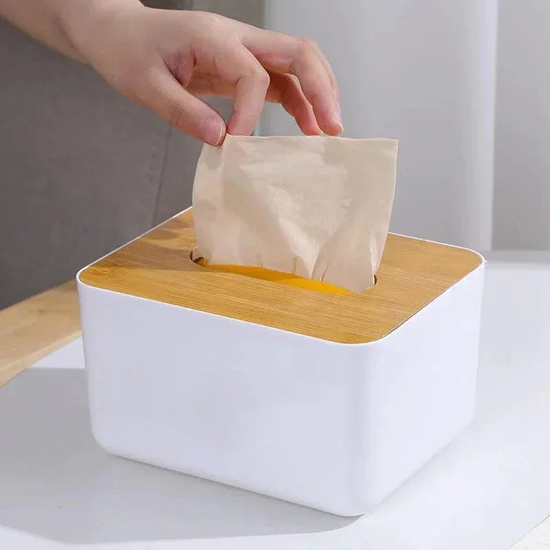 Japanese Simple Wooden Plastic Home Tissue Box