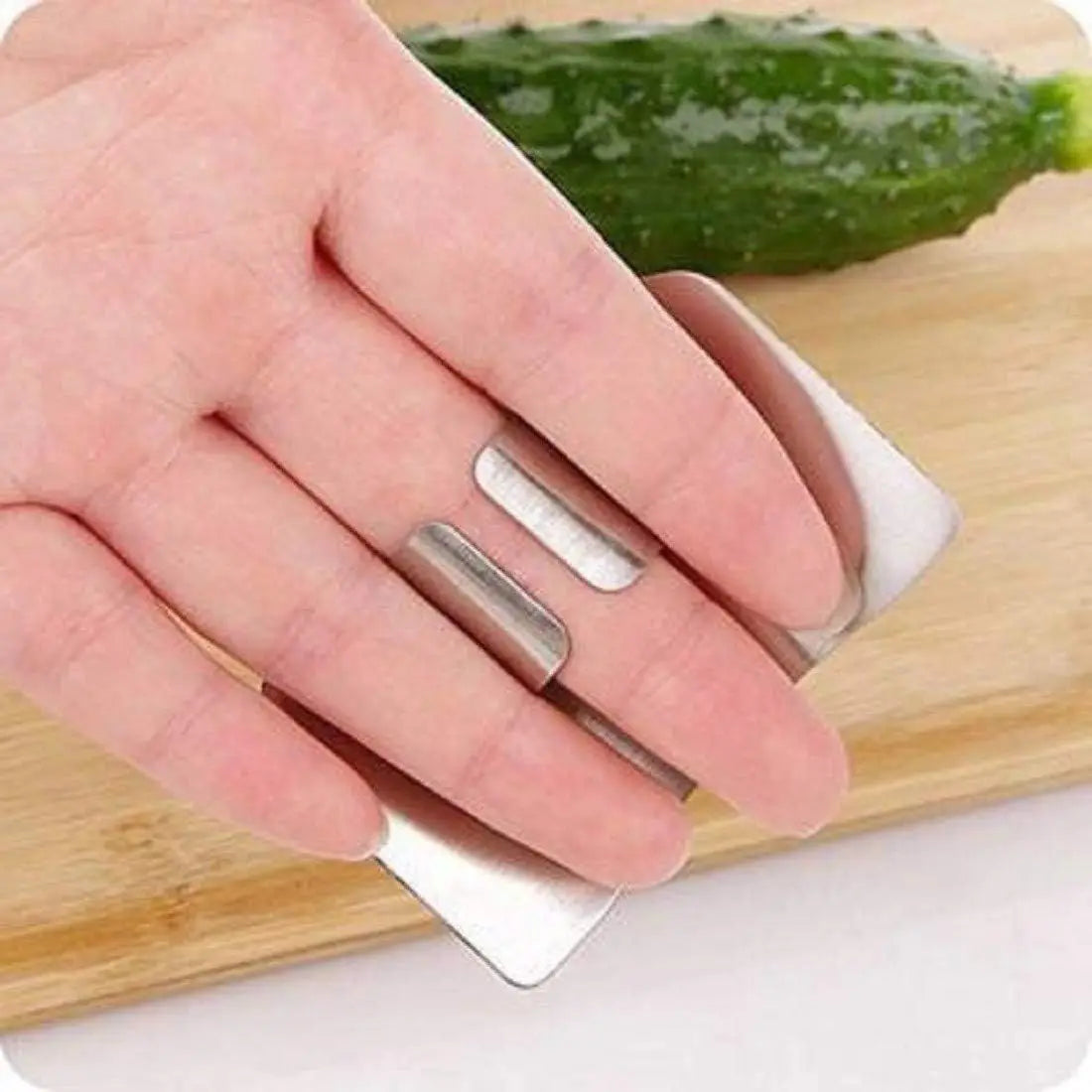 Stainless Steel Finger Guard Cutting Shiel Adjustable Vegetable Cutting Thumb Guard Pack of 2
