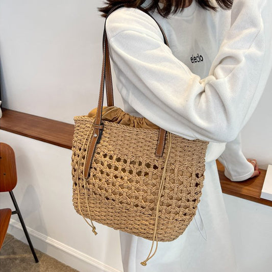 Designer Casual Rattan Wicker Tote Bag