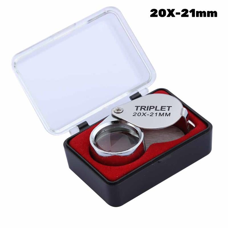 High Magnification Metal Folding Glass Lens Small Portable Jewelry Identification
