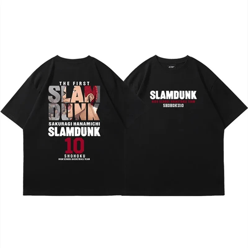 2024 Anime Slam Dunk Print T-Shirt Men's Oversized Japanese