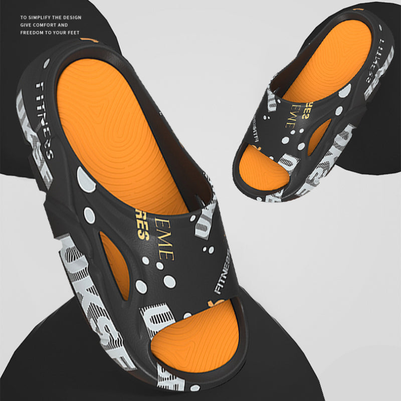 Summer Trend Mens Slippers Non-Slip Sandals Thick Soft Platform