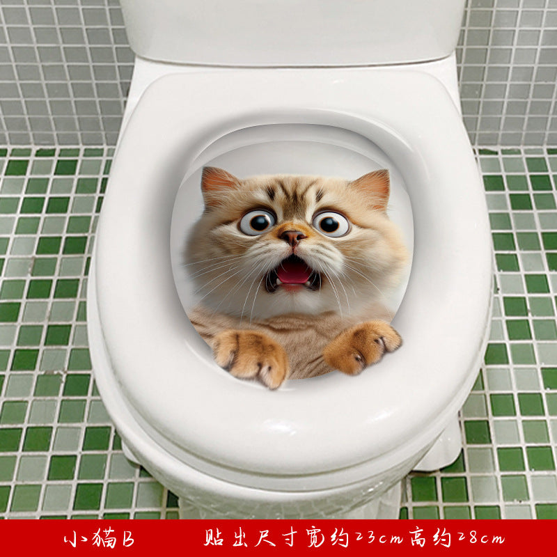 1pc Scary Cat Toilet Sticker - Unique Home Decoration Decal
