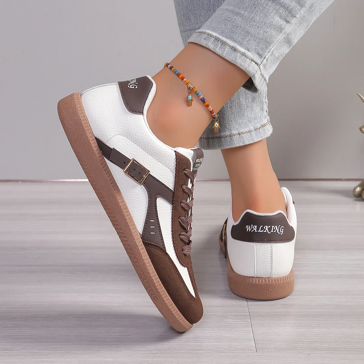 New Ladies Green Sneakers Soft-soled Comfortable