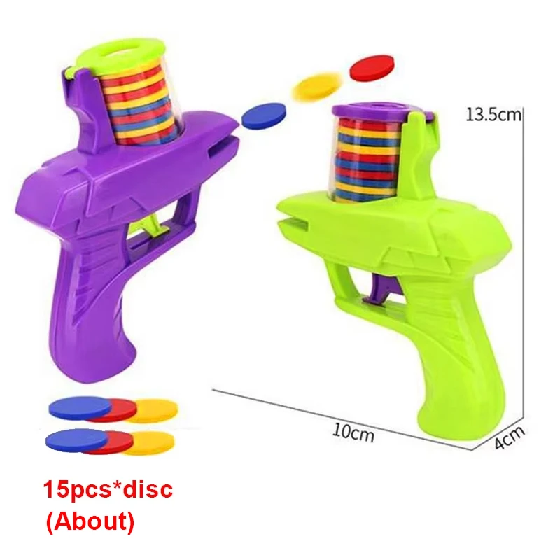 Kids Outdoor Game Foam Disc Gun Toy Flying Disc