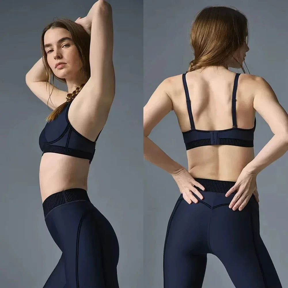 Yoga Bra Gym Set Leggings 7/8 Breasted Smooth and comfortable Sports