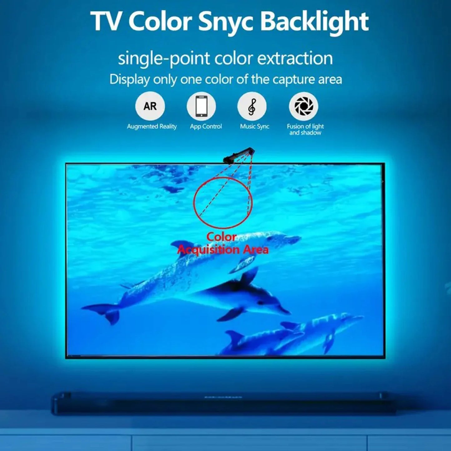 TV Ambient Backlight with AR Color Gamut Sensor App Control Music