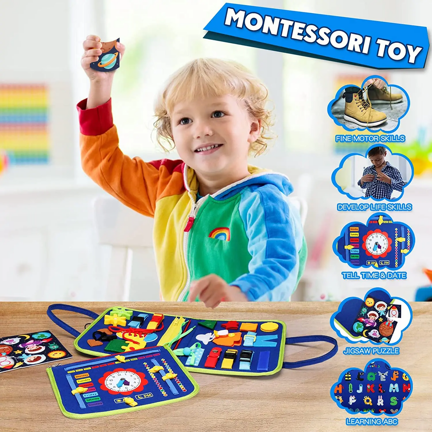 Montessori Toys Busy Board Sensory Activity