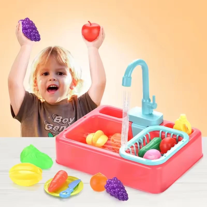 Kitchen Toy Plastic Dish Wash Sink Set