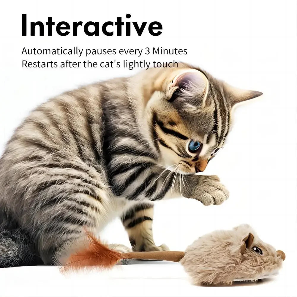 Rechargeable Motion Mouse Cat Toy for Kitten Mouse Sound Moving Mouse
