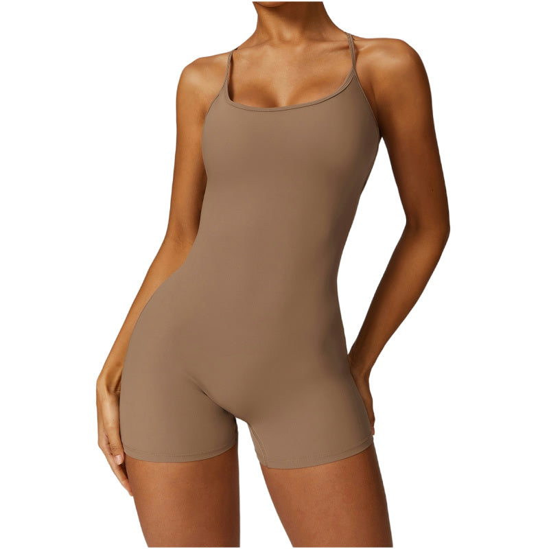 Cross Back Sport Romper Short Workout Romper Women GYM