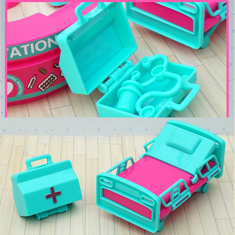 1/12 Dollhouse Hospital Bed Doctor Stethoscope Imitation Counter
