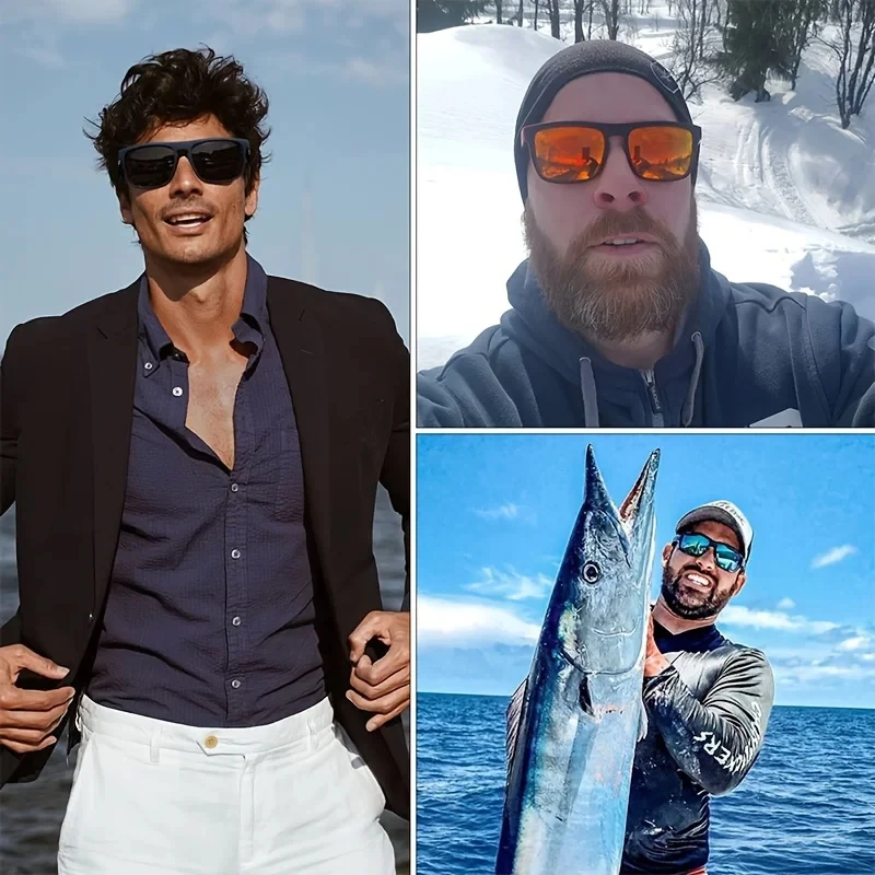 3PCS Fantasy cool classic polarized square fashion glasses for men